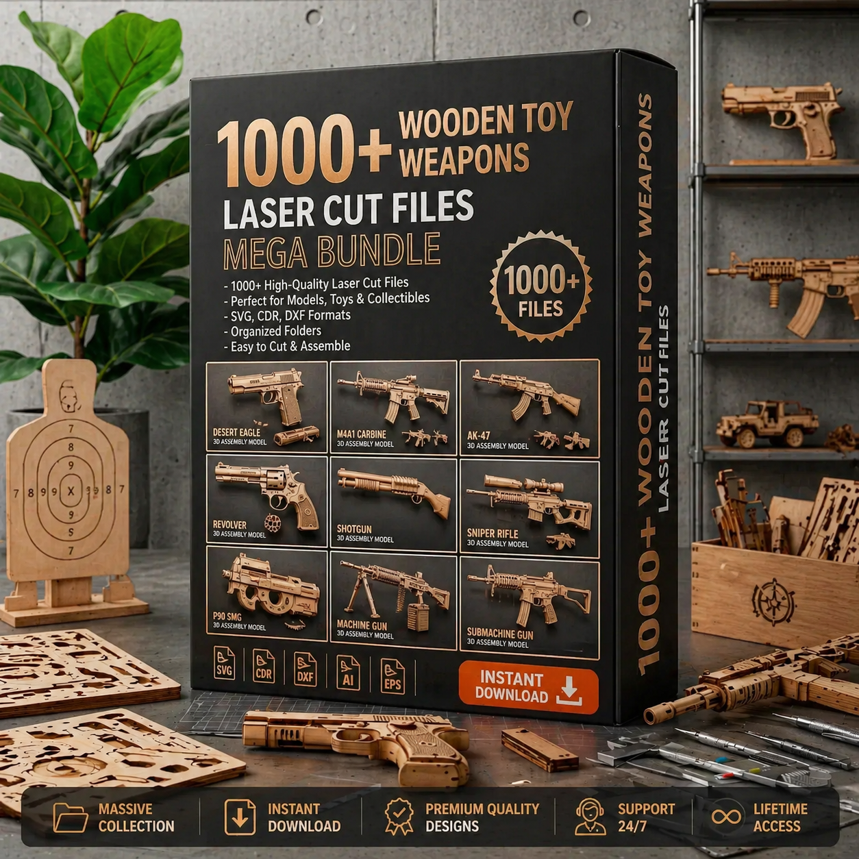 1.000.000+ file laser engraving bundle – SVG-DFX-AI-EPS (+ 5,000 FREE Bonus!)