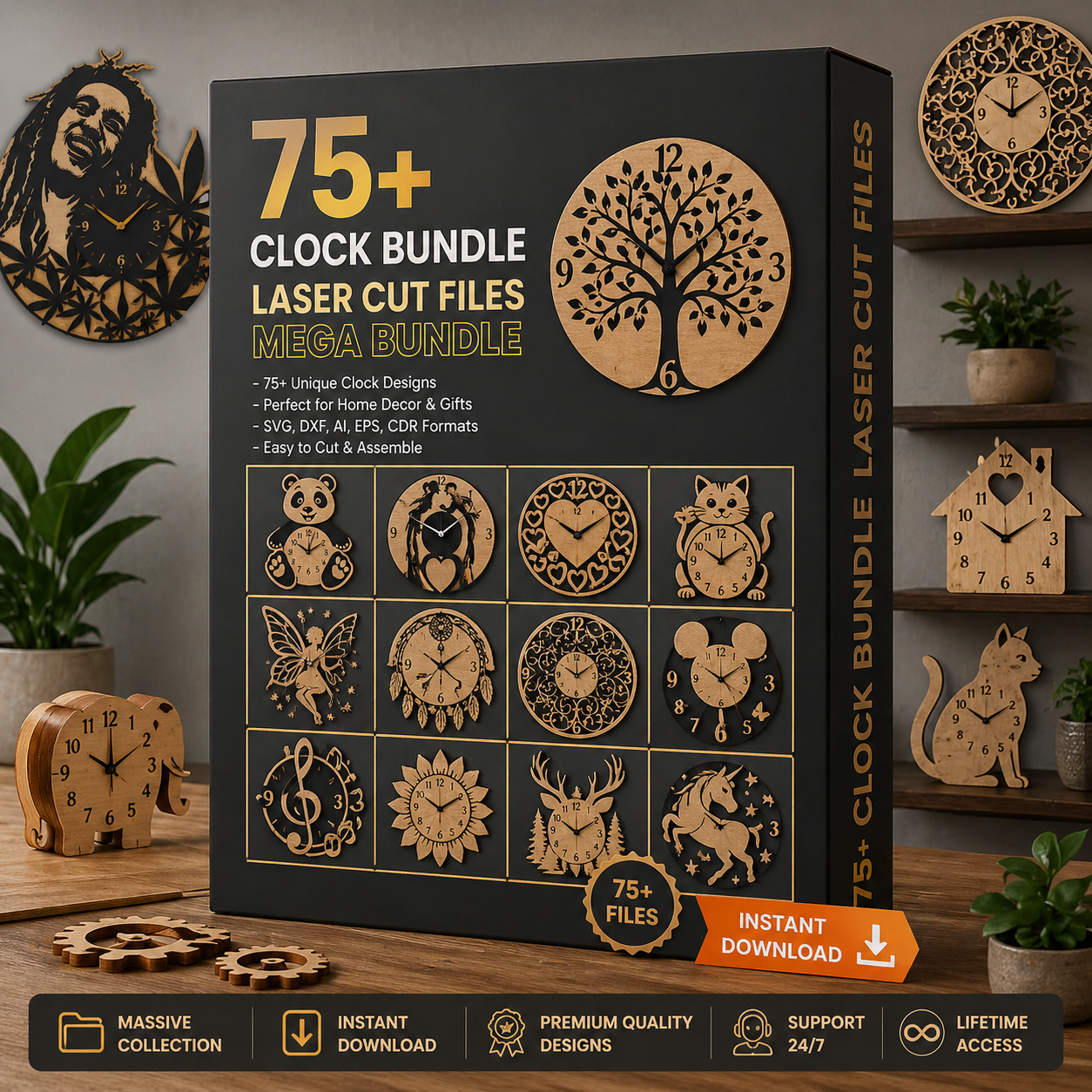 1.000.000+ file laser engraving bundle – SVG-DFX-AI-EPS (+ 5,000 FREE Bonus!)