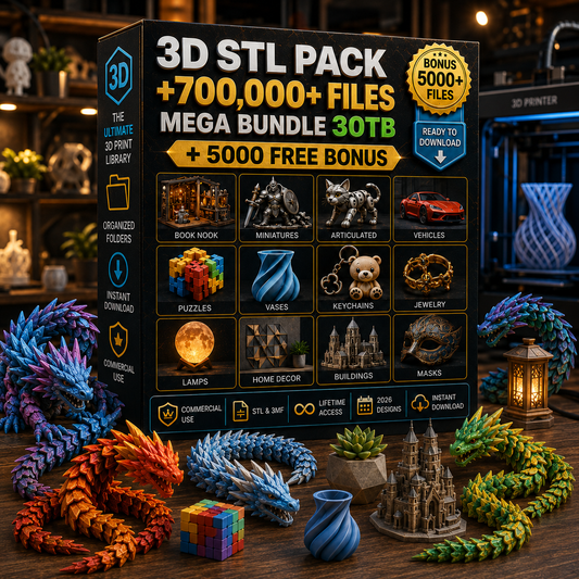 +700,000+ Files | 3D STL Pack | Mega Bundle 30TB + 5000 Free Bonus